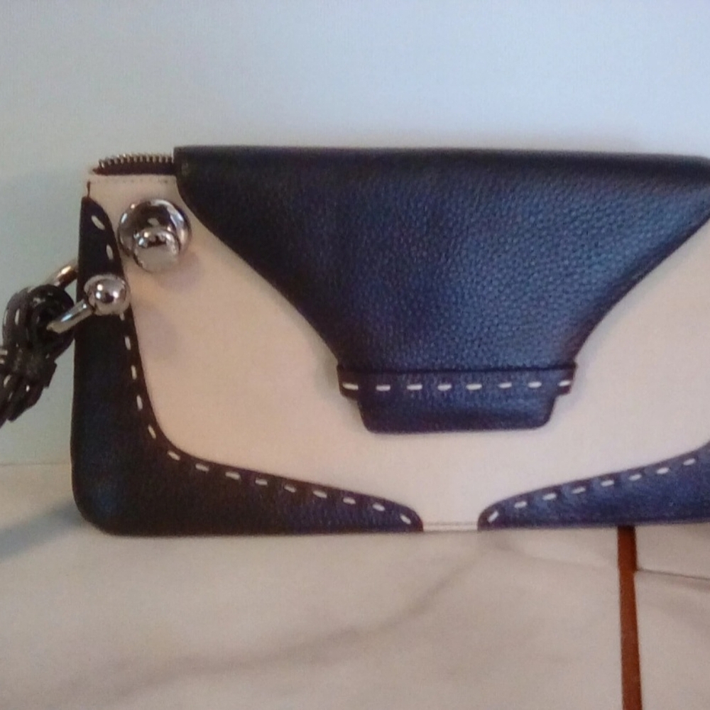 BCBGMaxAzria Black and Cream Clutch with Elegant Design